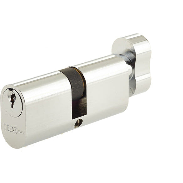 70mm 5 Pin Oval Profile Cylinder & Turn, Keyed to Differ with 3 Keys - Polished Chrome - JL70-OPCTPC - Choice Handles