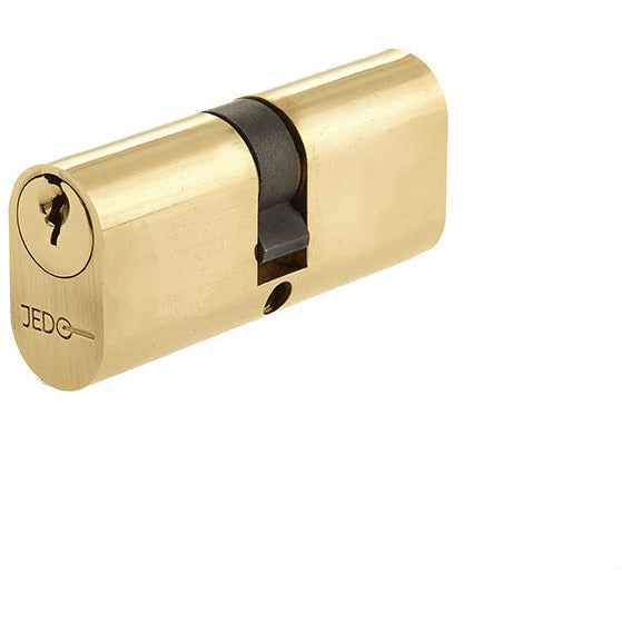 80mm 5 Pin Oval Profile Double Cylinder, Keyed to Differ with 3 Keys - Polished Brass - JL80-OPDPB - Choice Handles