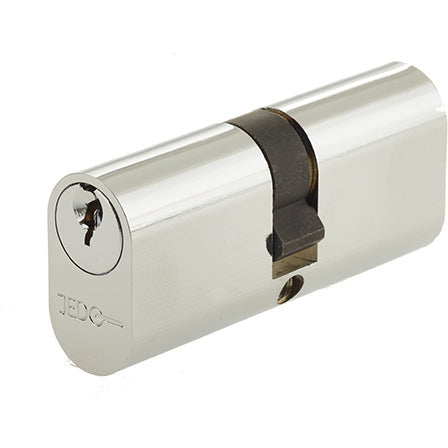 80mm 5 Pin Oval Profile Double Cylinder, Keyed to Differ with 3 Keys - Polished Chrome - JL80-OPDPC - Choice Handles