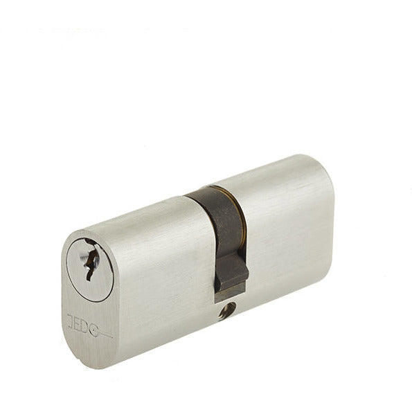 60mm 5 Pin Oval Profile Double Cylinder, Keyed to Differ with 3 Keys - Satin Chrome - JL60-OPDSC - Choice Handles