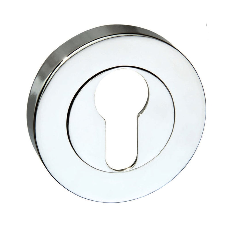 Atlantic Mediterranean Euro Escutcheon on Round Rose - Polished Chrome - MESCECP - Choice Handles