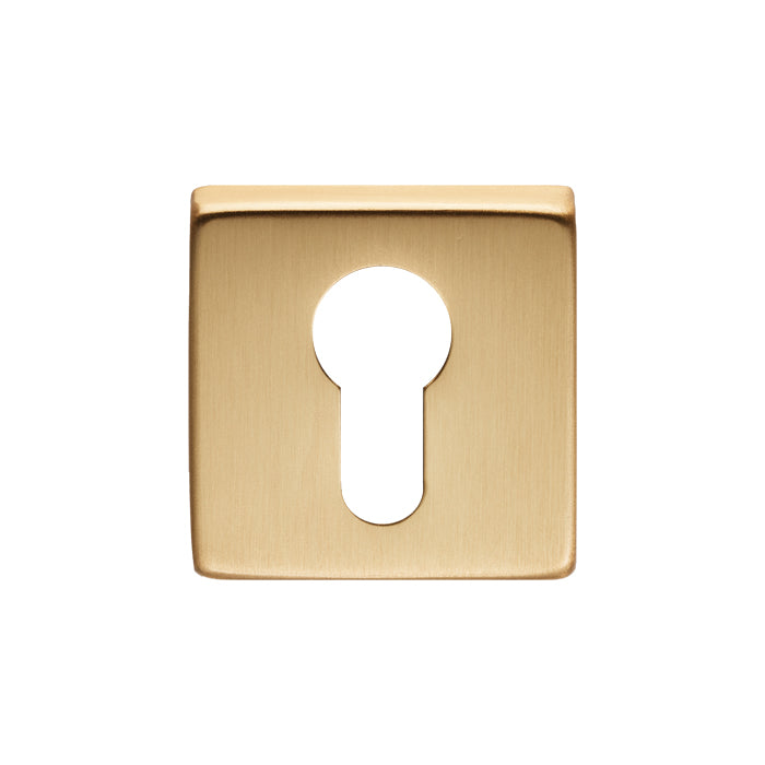 Manital - Square Euro Profile Escutcheon - Satin Brass - QE001SB - Choice Handles