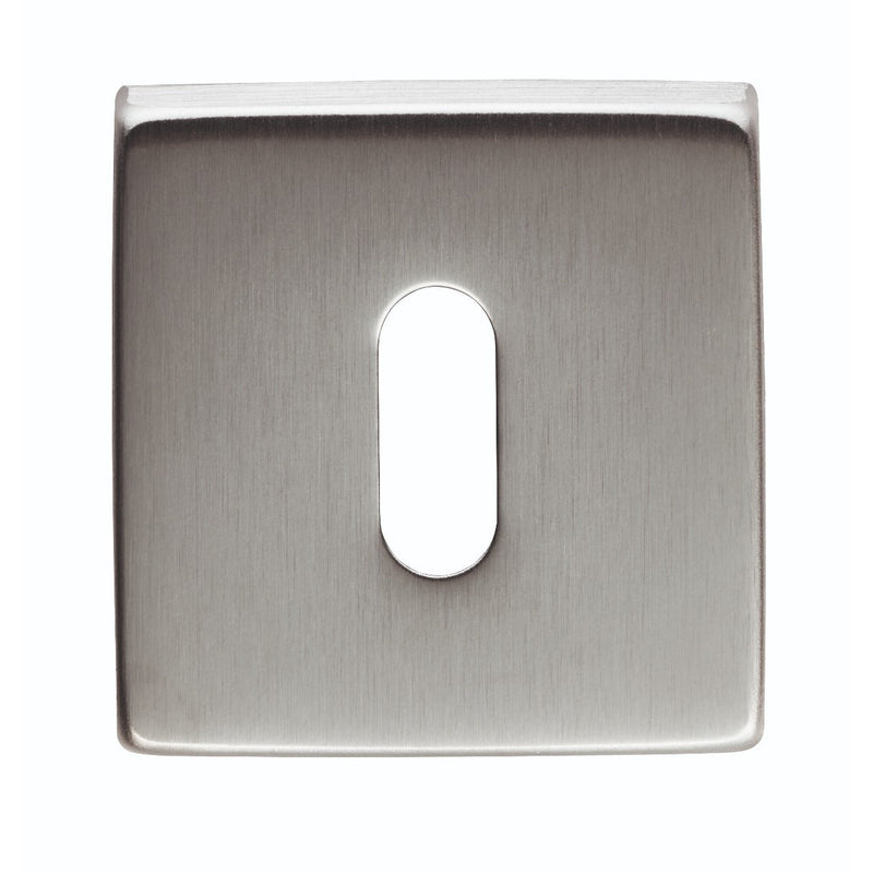 Manital - Square Standard Key Escutcheon - Satin Chrome - QE003SC - Choice Handles