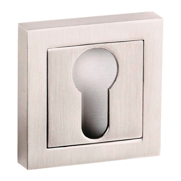 Atlantic Senza Pari Euro Escutcheon on Square Rose - Satin Nickel - SPCESCESN - Choice Handles