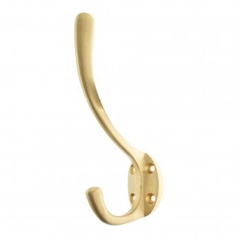 Atlantic Traditional Hat & Coat Hook - Satin Brass - AHCHSB - Choice Handles