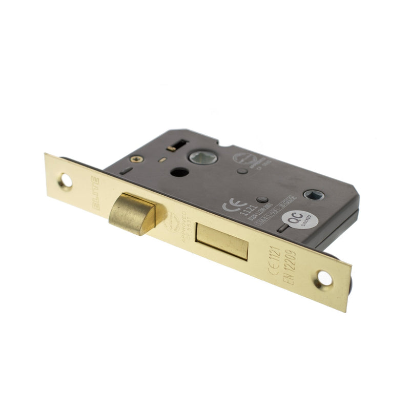 Atlantic Bathroom Lock [CE] 2.5" 63mm - Polished Brass - ALKBATH25PB - Choice Handles