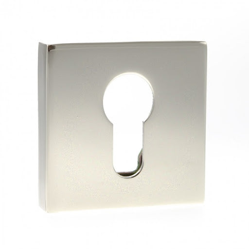 Atlantic Senza Pari Euro Escutcheon on Flush Square Rose - Polished Nickel - SPESCEPN - Choice Handles