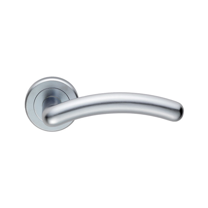 Serozzetta Noxia Lever On Round Rose Concealed Fix - Satin Chrome - ZIN3003SC - Choice Handles