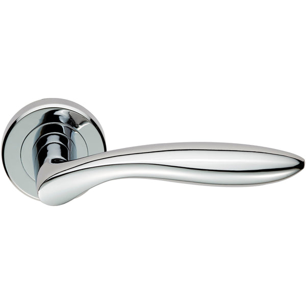 Serozzetta Shark Lever On Round Rose Concealed Fix - Polished Chrome - ZIN3131PC - Choice Handles